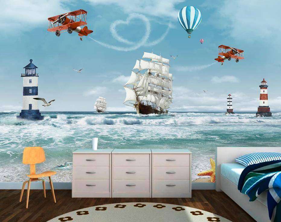 Фотообои Корабли и самолеты в море  15-103