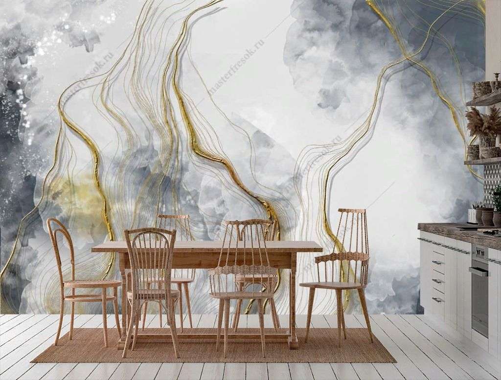 Фотообои в интерьере 3д молния  10-918 фото