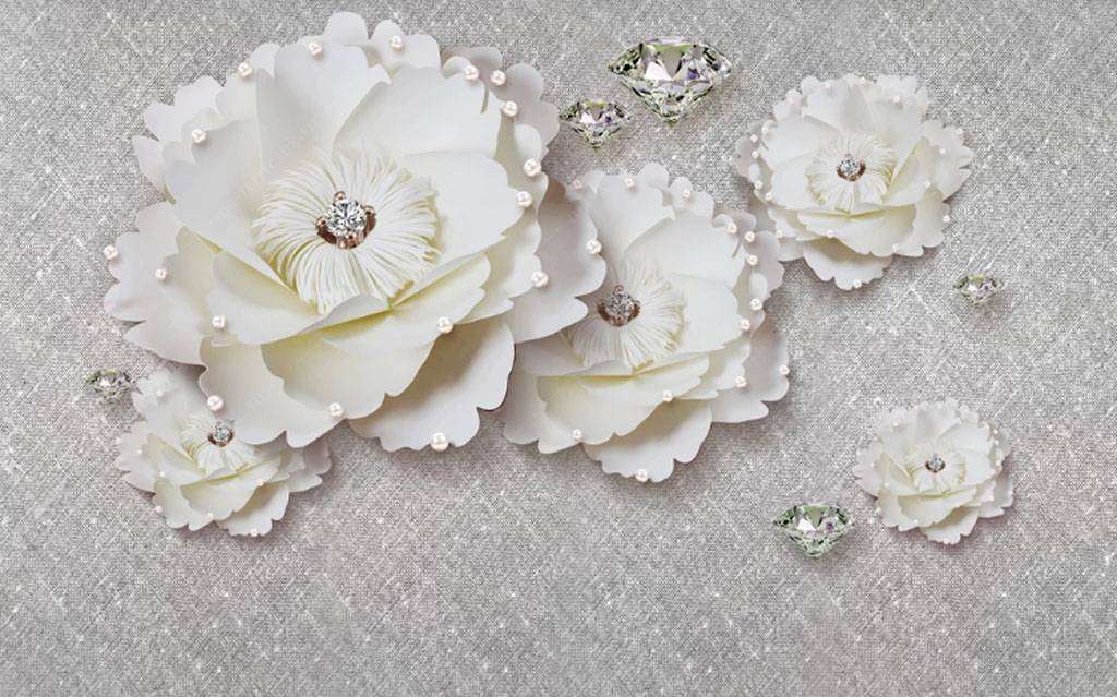 Фотообои в интерьере белая гвоздика  15-774 фото