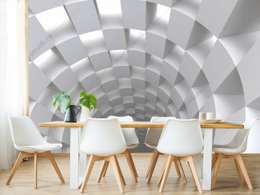 Фотообои 3д белый коридор  10-783