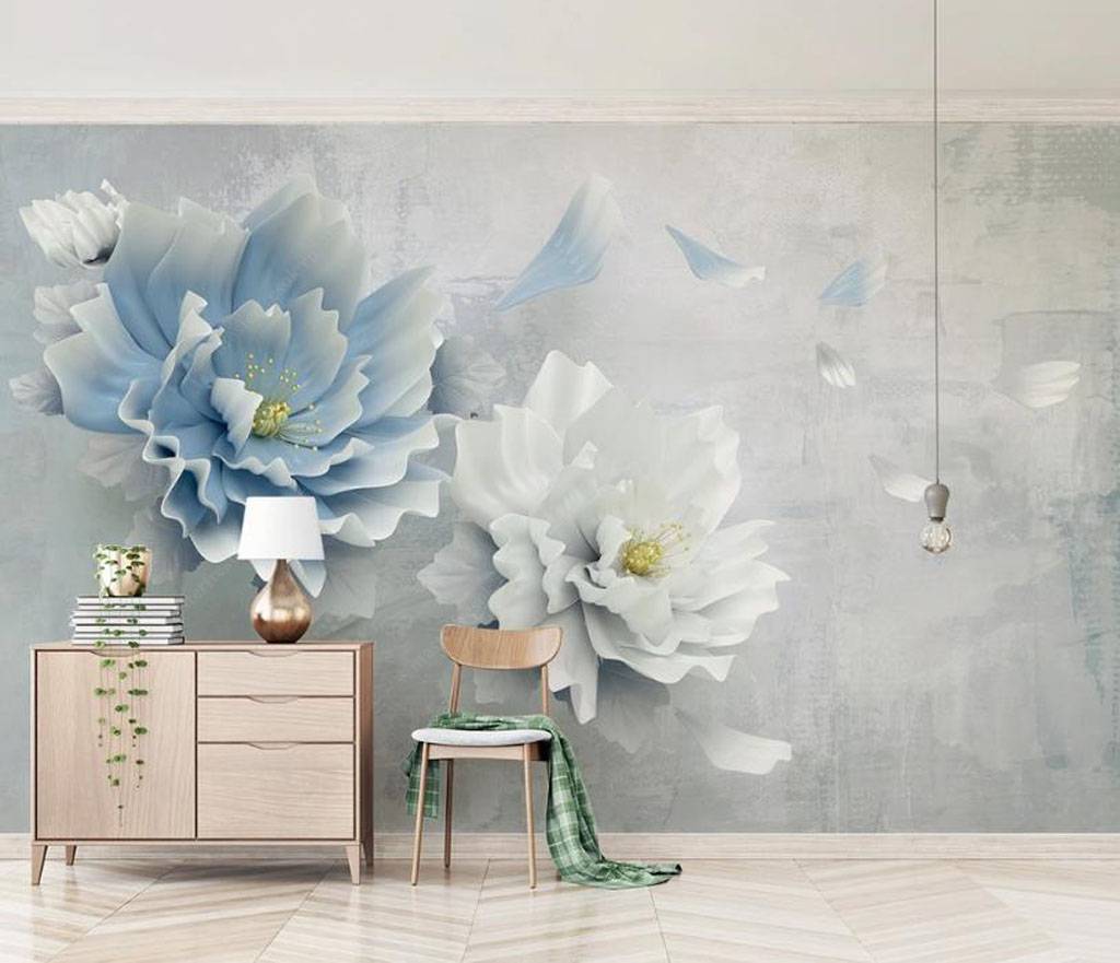 Фотообои Голубые цветы  15-754