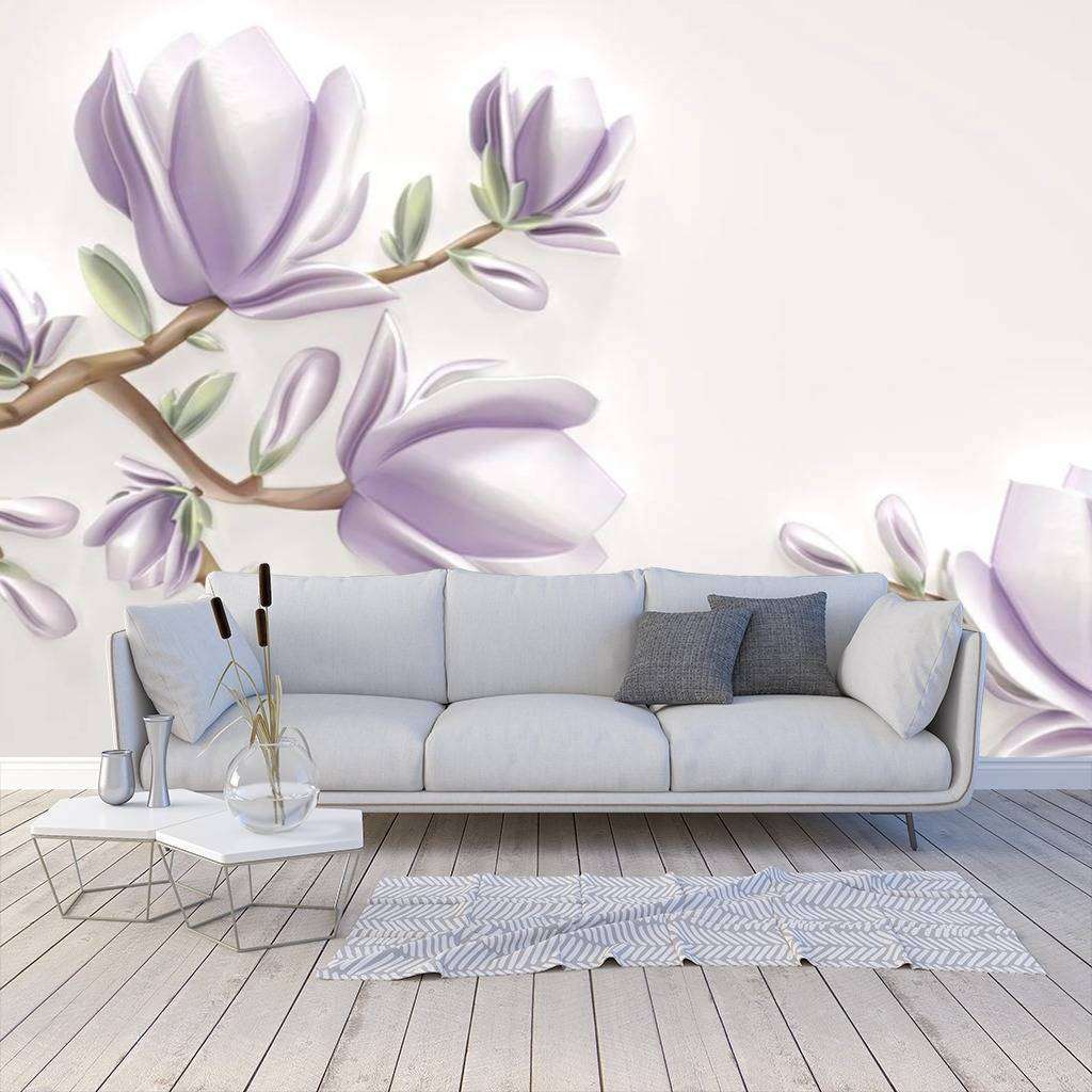 Фотообои 3д магнолия сиреневая  15-473