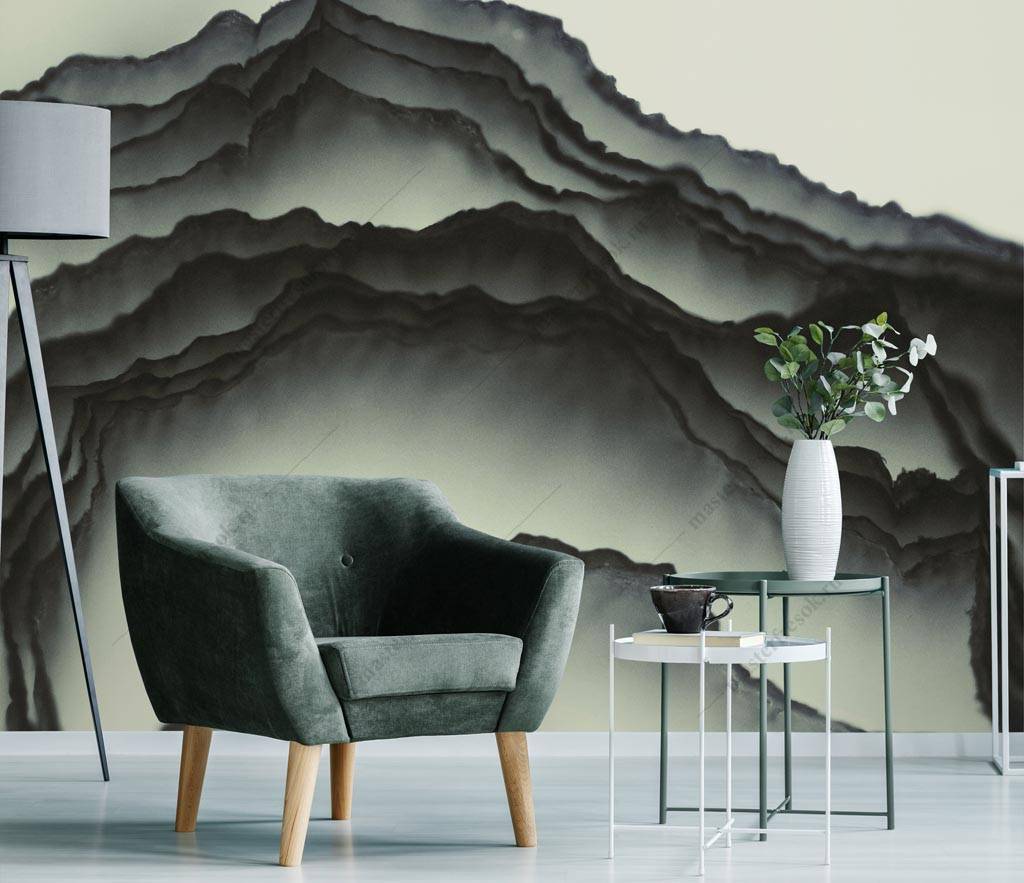 Фотообои Зеленая 3д волна флюид арт  9-1380