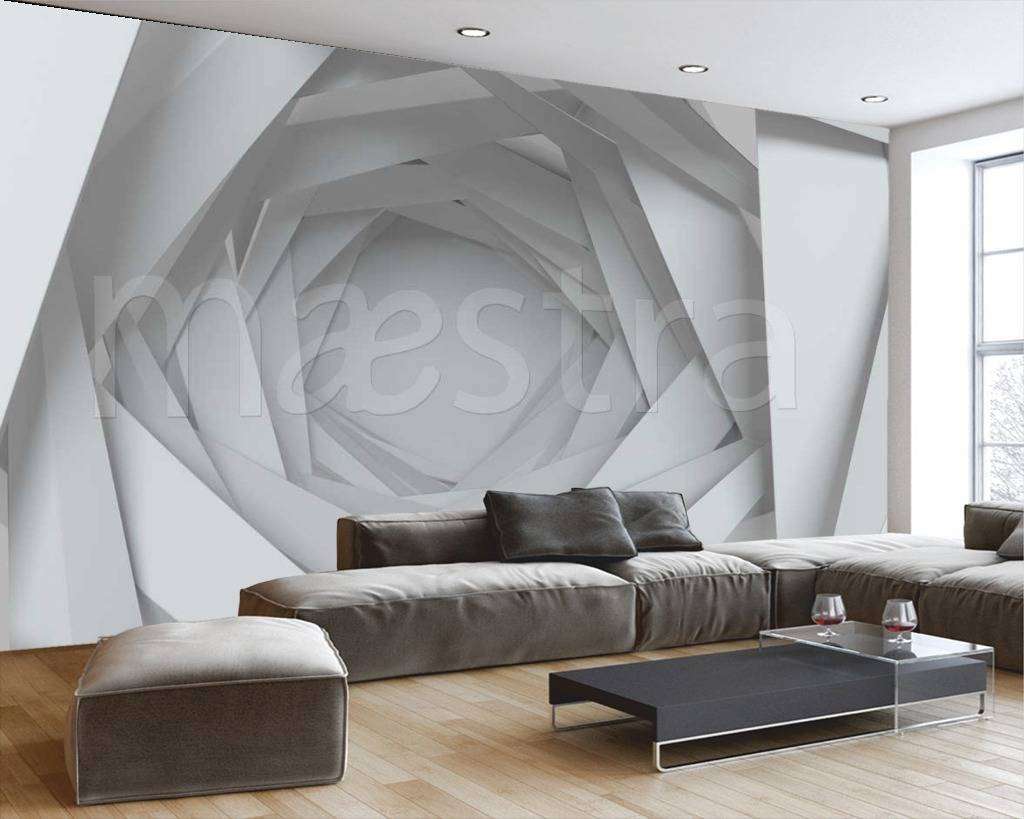 Фотообои в интерьере тоннель в серых тонах  10-435 фото