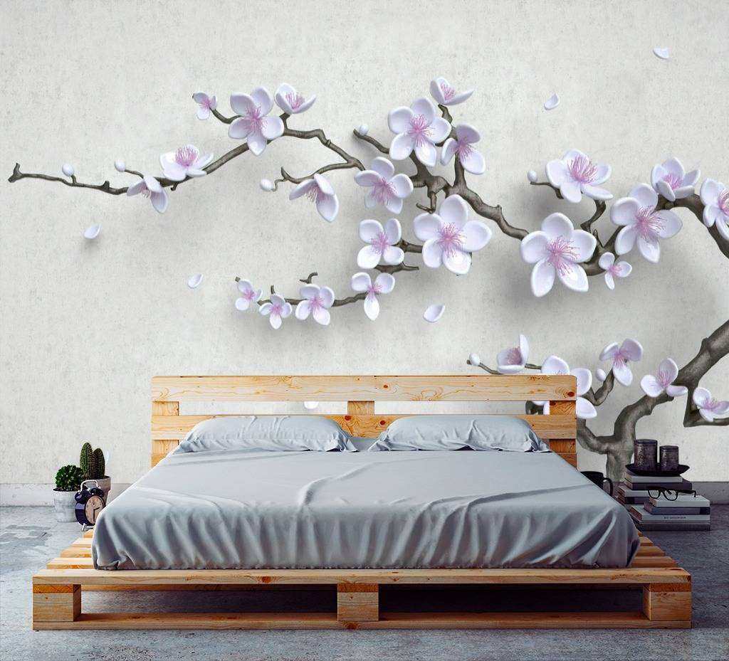 Фотообои в интерьере нежная веточка  10-608 фото