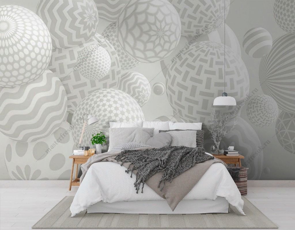 Фотообои Объмные 3D шары с рисунком  10-984