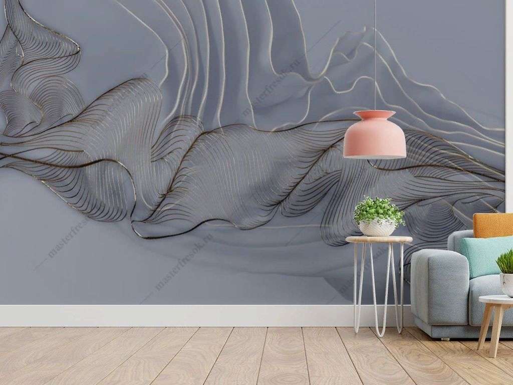 Фотообои в интерьере флюид арт 3д  13-646 фото