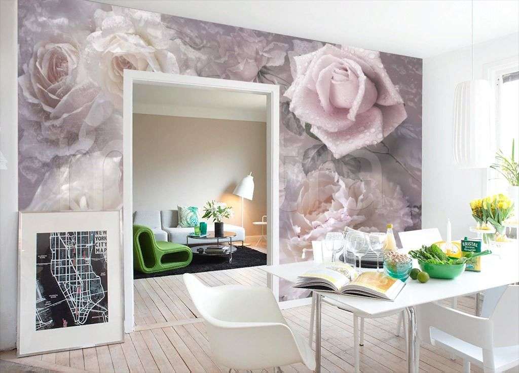 Фотообои в интерьере натюрморт "3d пионы"  7-882 фото