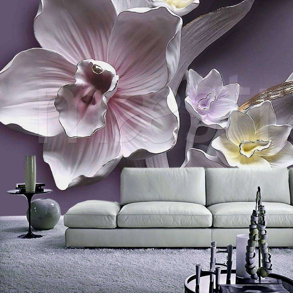 Фотообои в интерьере орхидеи 3д  7-811 фото