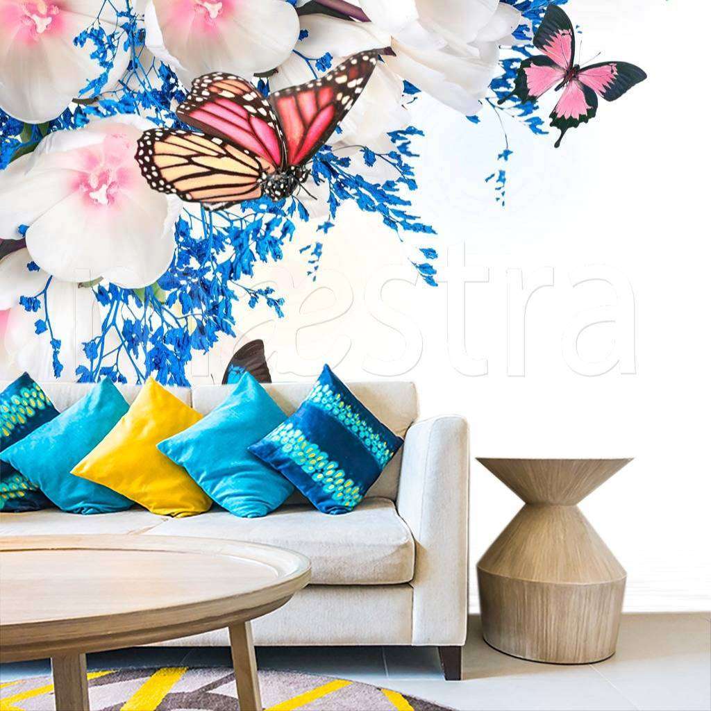 Фотообои 3д бабочки над водой  4-102