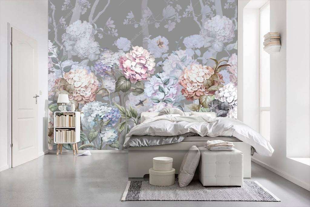 Фотообои Гортензии на темном фоне  13-108