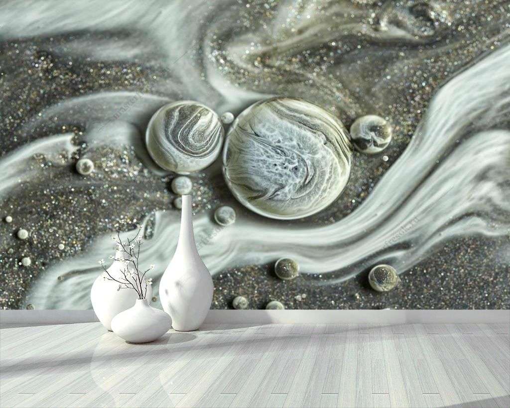 Фотообои в интерьере акриловые пузыри  9-1408 фото