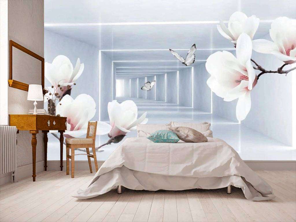 Фотообои в интерьере цветы в тоннеле  15-720 фото