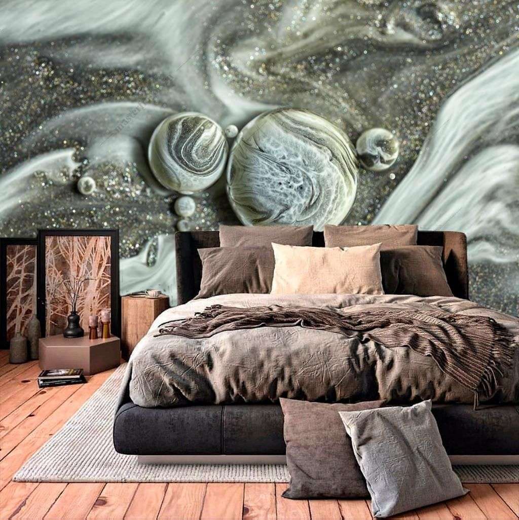 Фотообои в интерьере акриловые пузыри  9-1408 фото