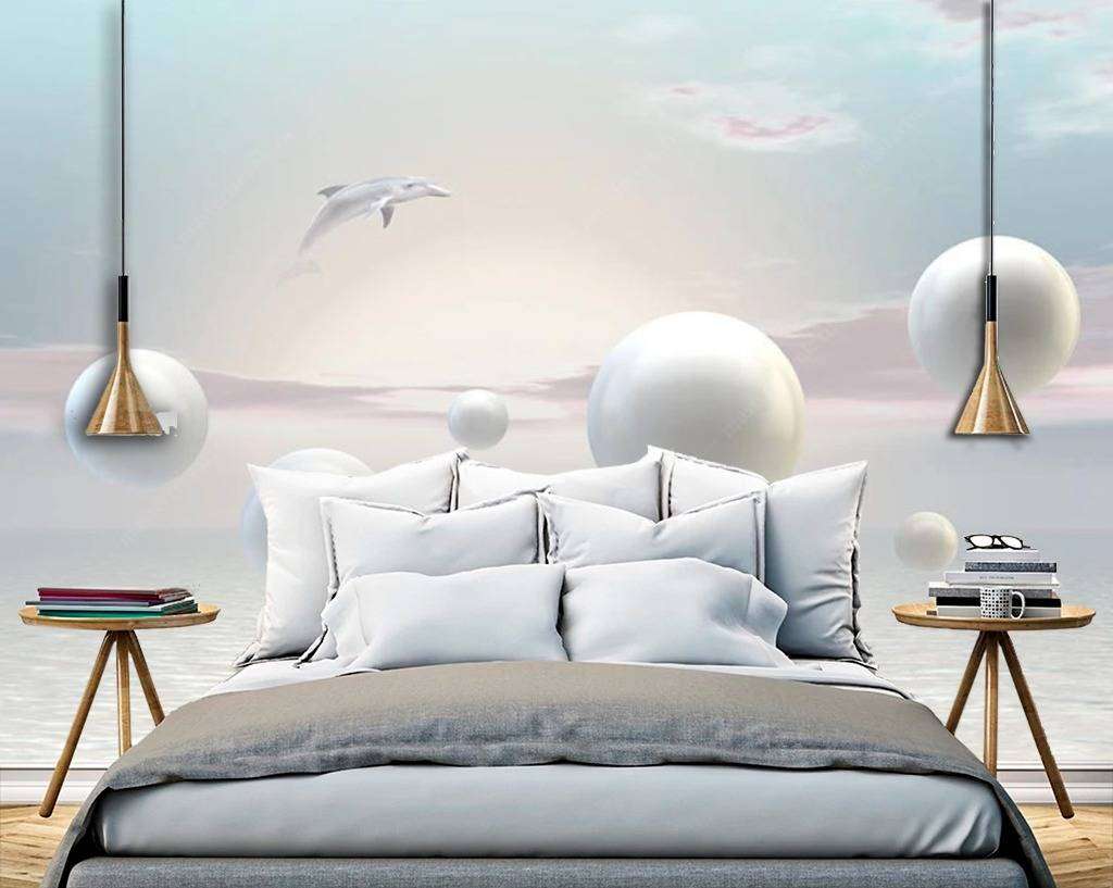 Фотообои в интерьере белые шары  15-610 фото