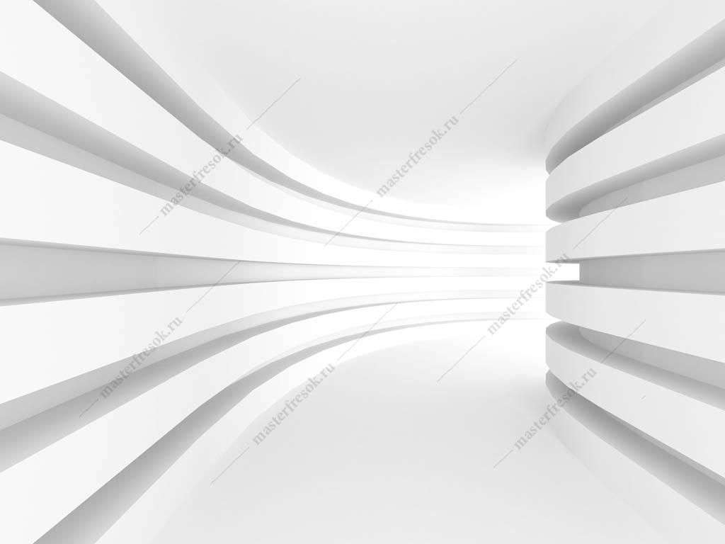 Фотообои в интерьере белый фон - тоннель  10-962 фото