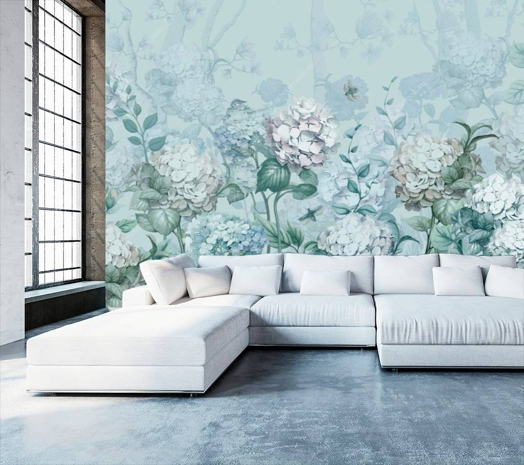 Фотообои Мятные гортензии  13-113