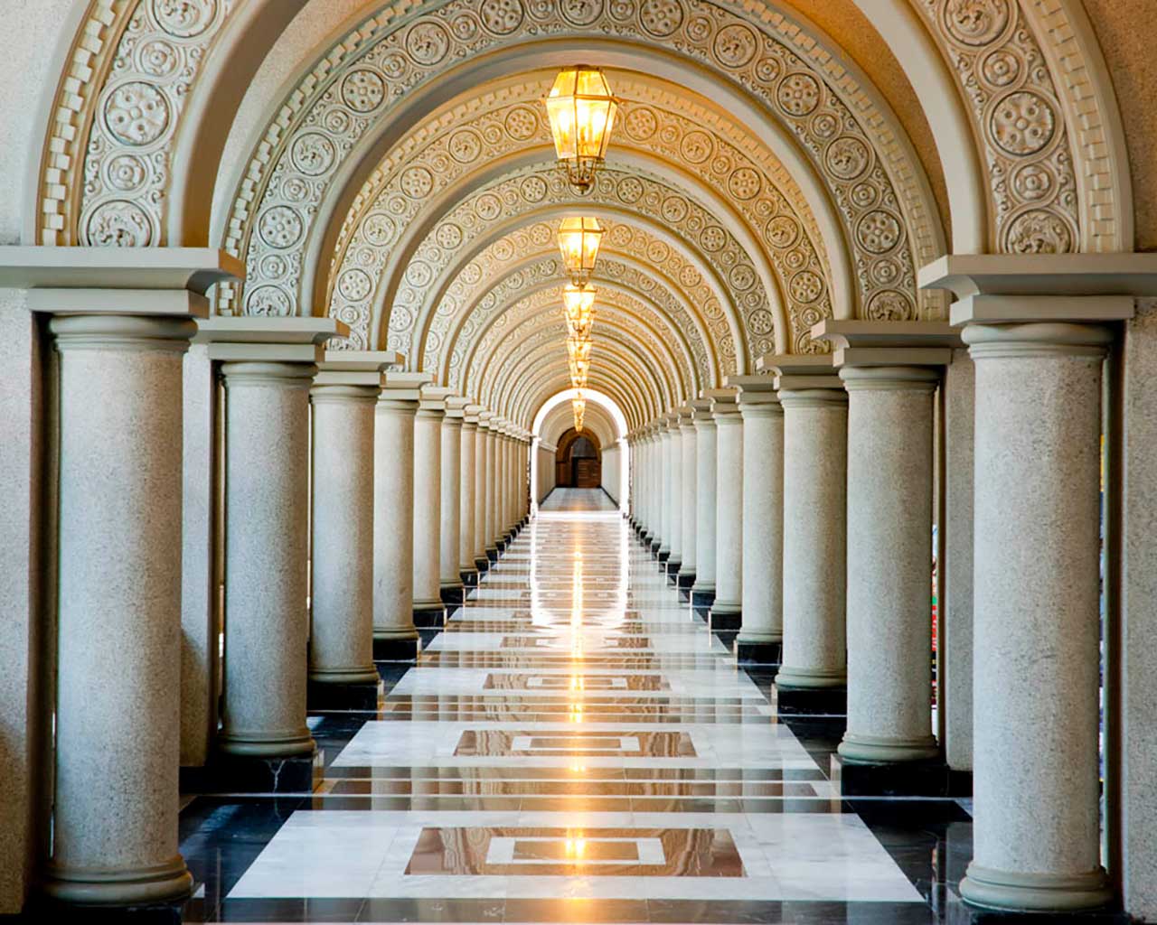 Фотообои в интерьере 3д абстракция арки  9-026 фото