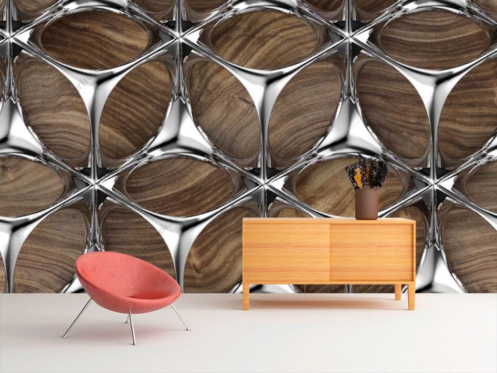 Фотообои Объемный металл  9-1589