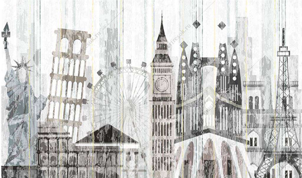 Фотообои в интерьере пизанская башня  15-855 фото