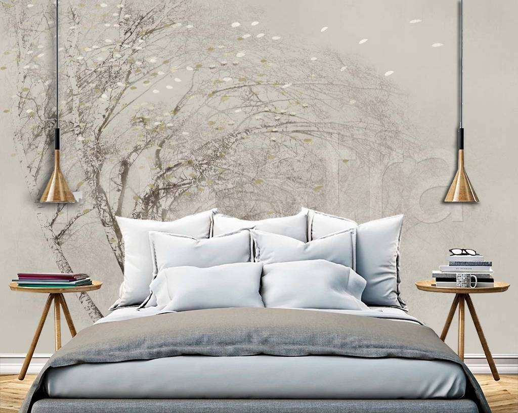 Фотообои в интерьере дерево играет с ветром  7-686 фото