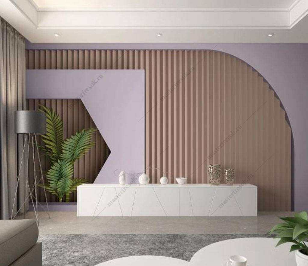 Фотообои в интерьере розовая геометрия  16-064 фото