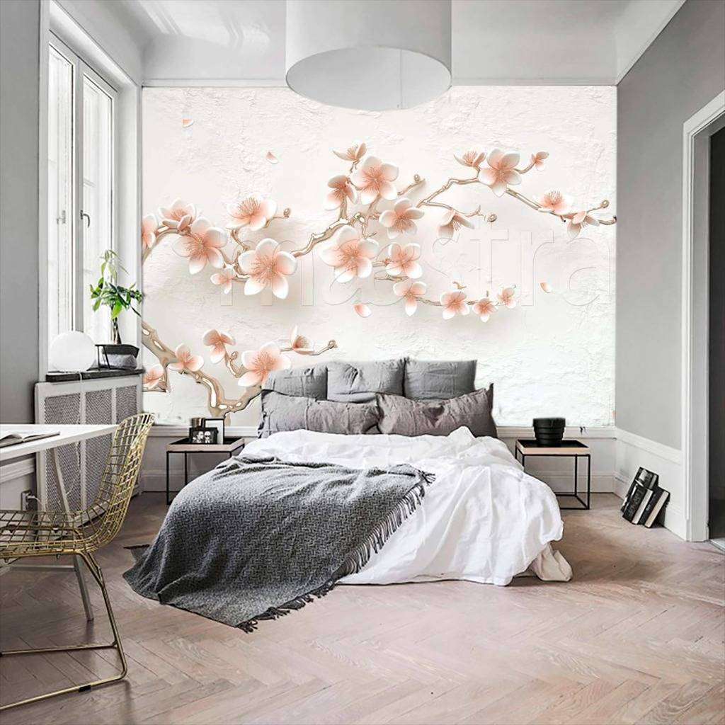 Фотообои Розовый тисненый фон сливы  15-027