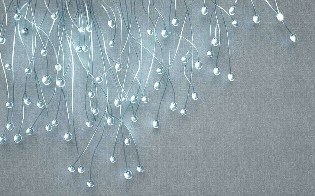 Фотообои в интерьере трехмерные стеклянные частицы  15-430 фото