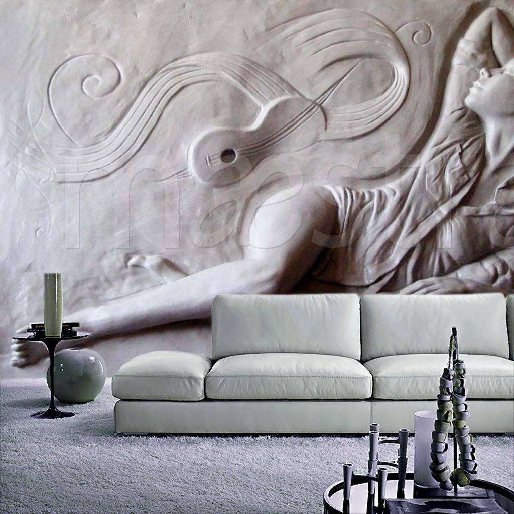 Фотообои в интерьере женщина 3д барельеф  7-803 фото