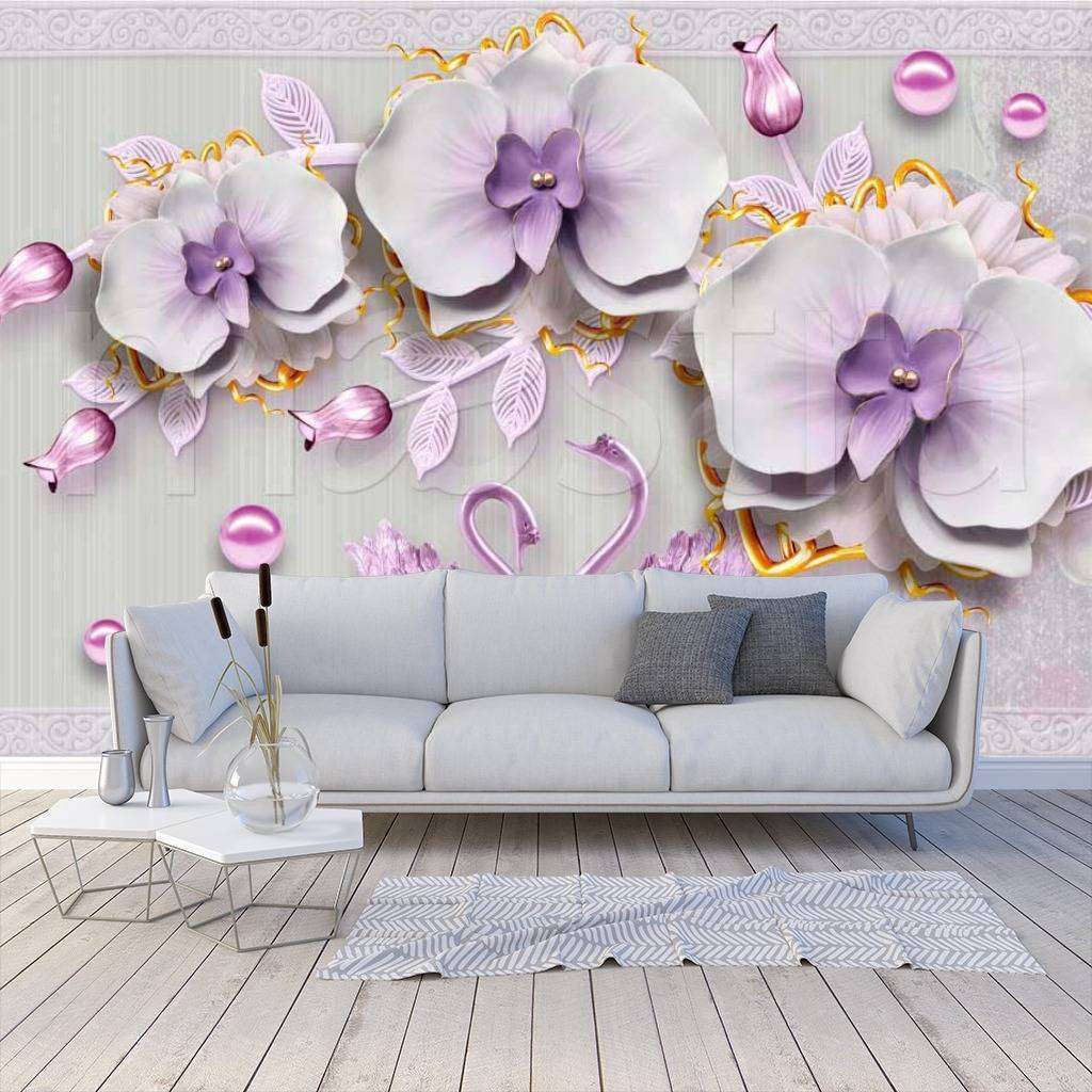 Фотообои Бесшовные обои на стену:  3d цветы. Артикул: 7-809  