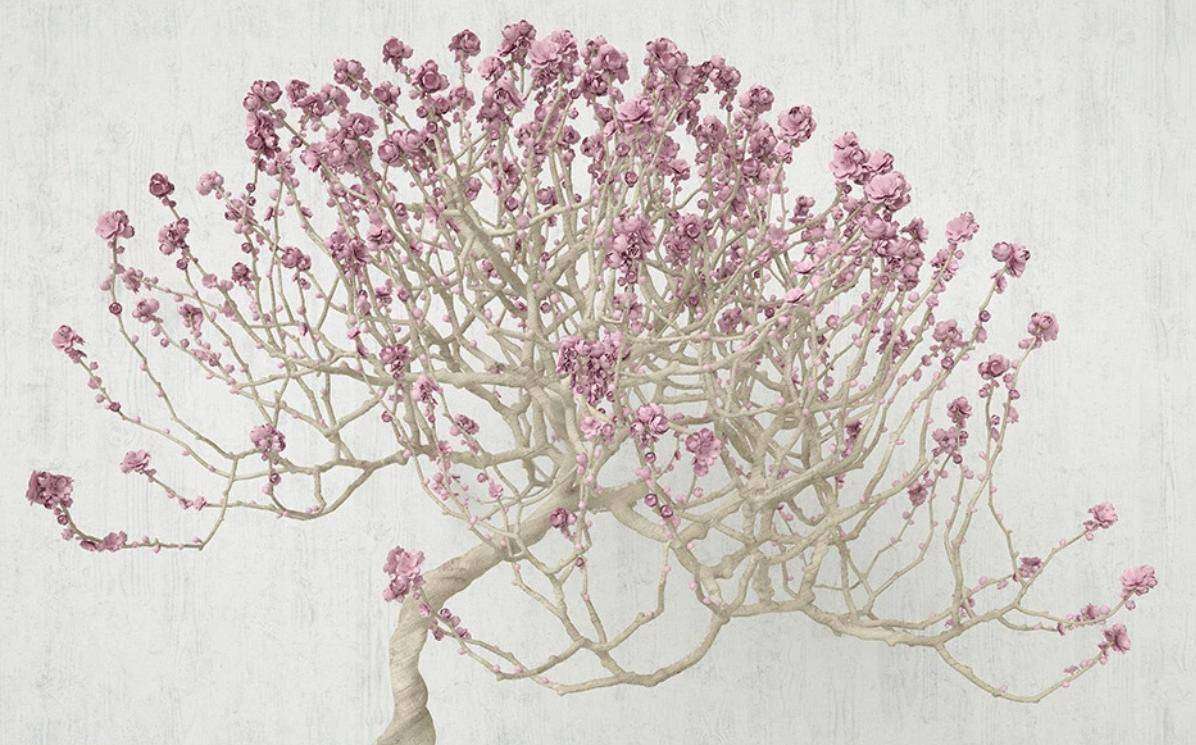 Фотообои в интерьере дерево 3д стереоскопическое  15-395 фото