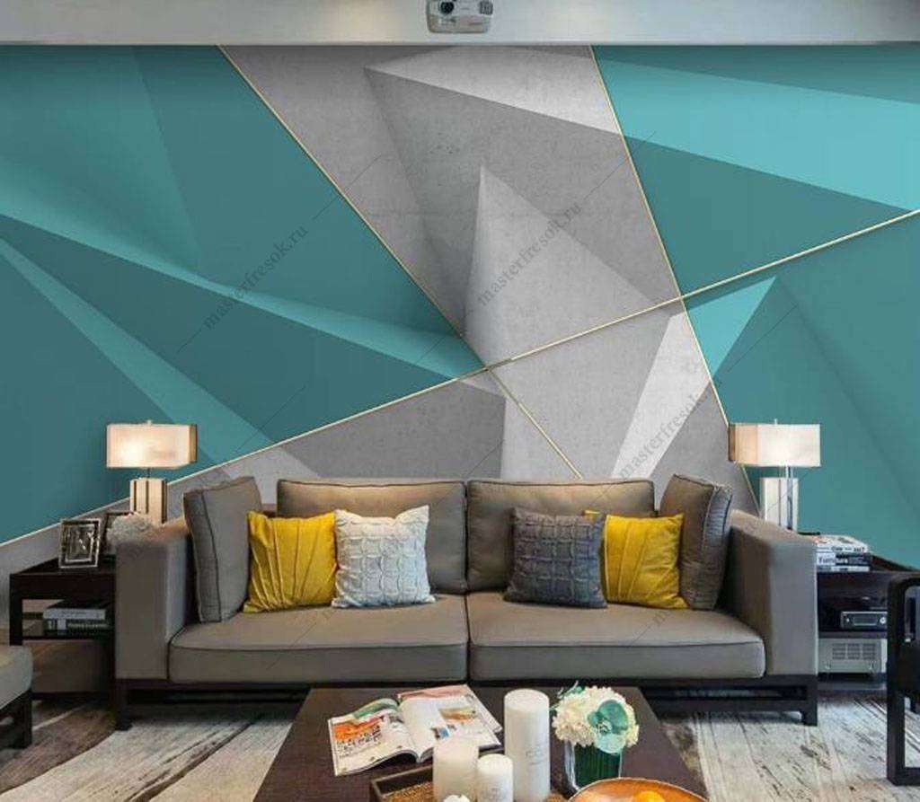 Фотообои в интерьере геометрический узор  16-082 фото