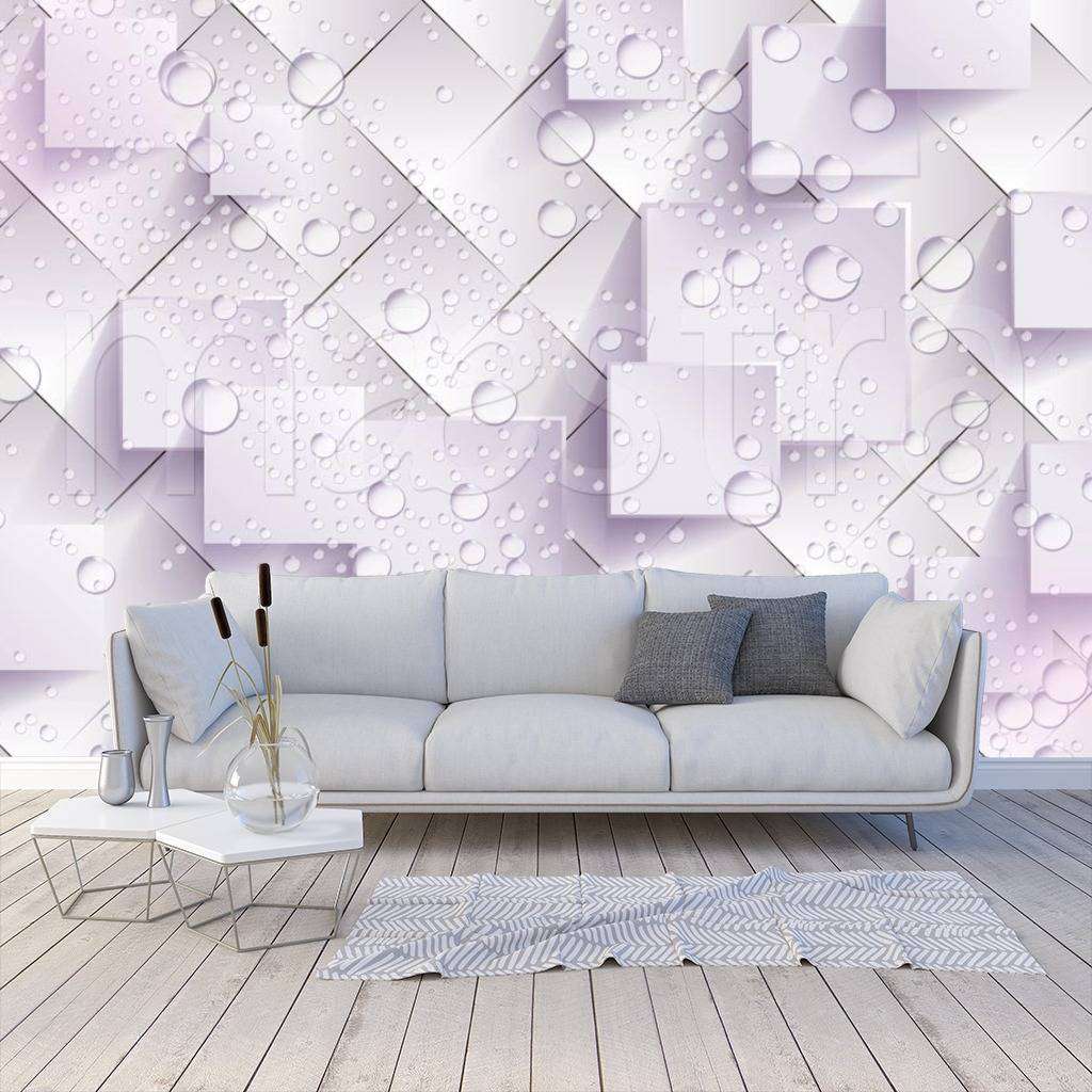 Фотообои 3д геометрия в синих квадратах  10-530