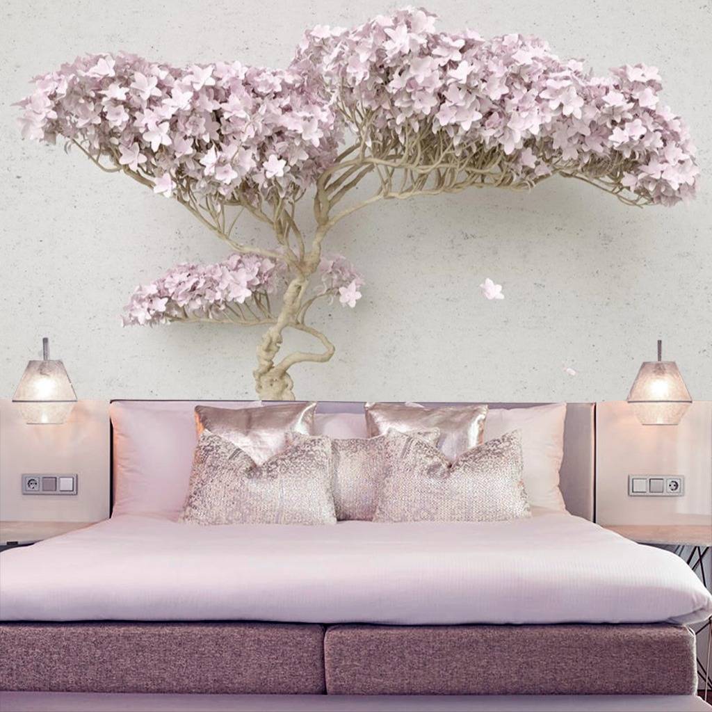 Фотообои Стереоскопическое дерево розовое  15-406