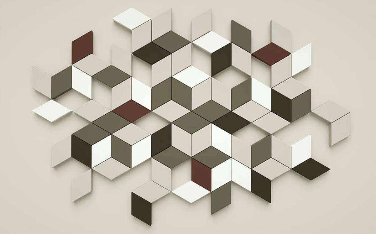 Фотообои в интерьере алмазная мозаика 3д  15-456 фото