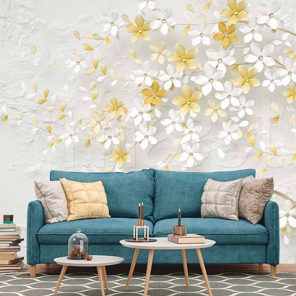 Фотообои в интерьере 3д светлый фон  15-034 фото