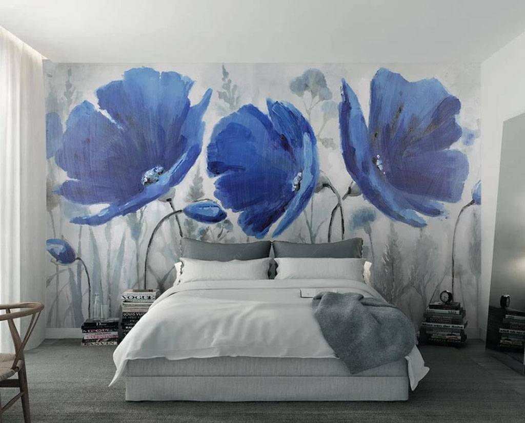 Фотообои Голубые маки  15-742