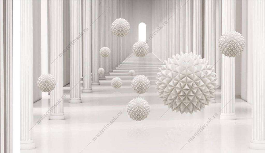 Фотообои в интерьере геометрические шары  15-821 фото