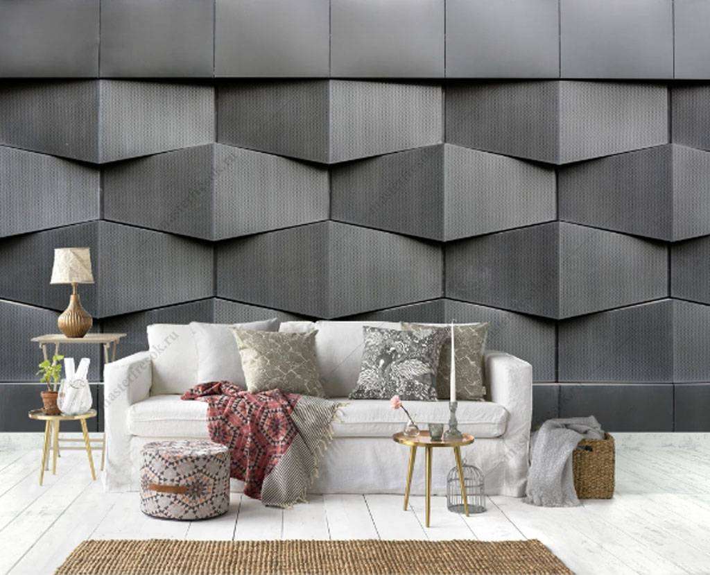 Фотообои в интерьере рельефная стена  15-816 фото