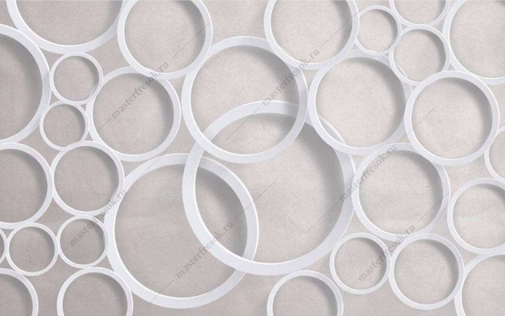 Фотообои в интерьере белые круги  15-819 фото