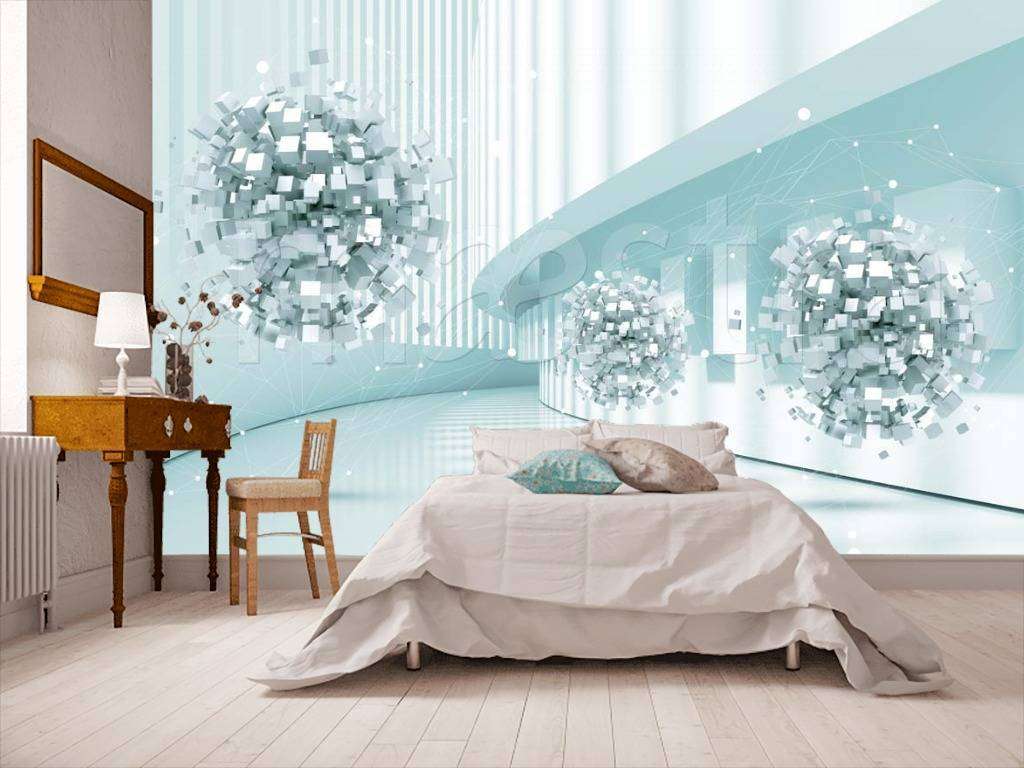 Фотообои 3д распадающиеся шары  10-509