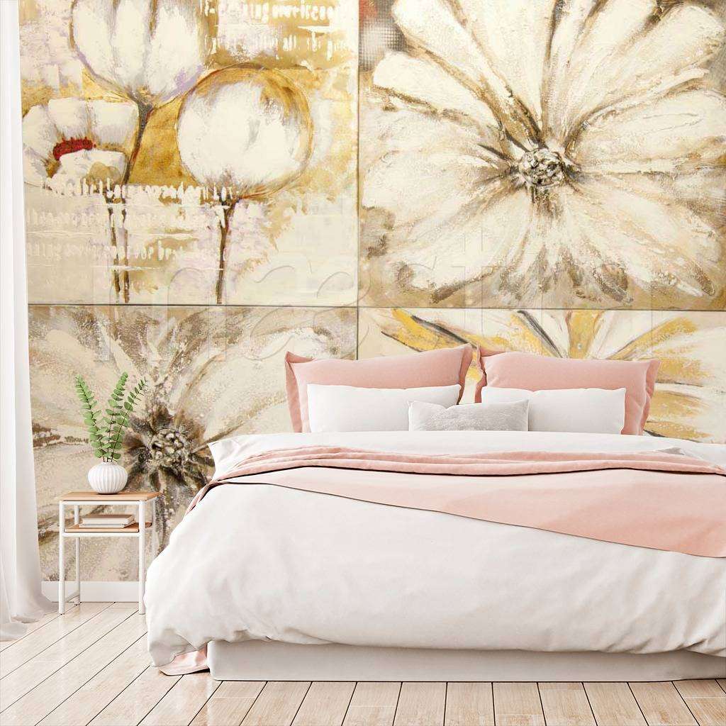 Фотообои в интерьере рисунок цветов  9-051 фото