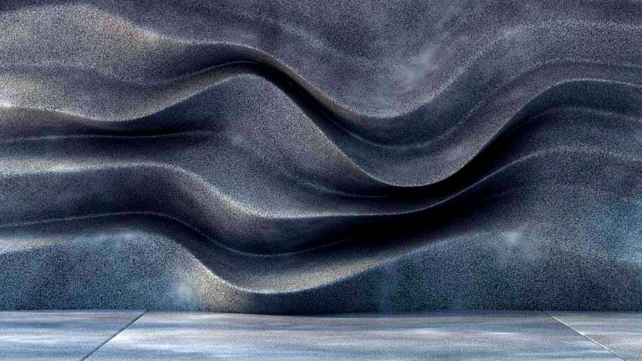 Фотообои в интерьере 3д черные волны  10-471 фото