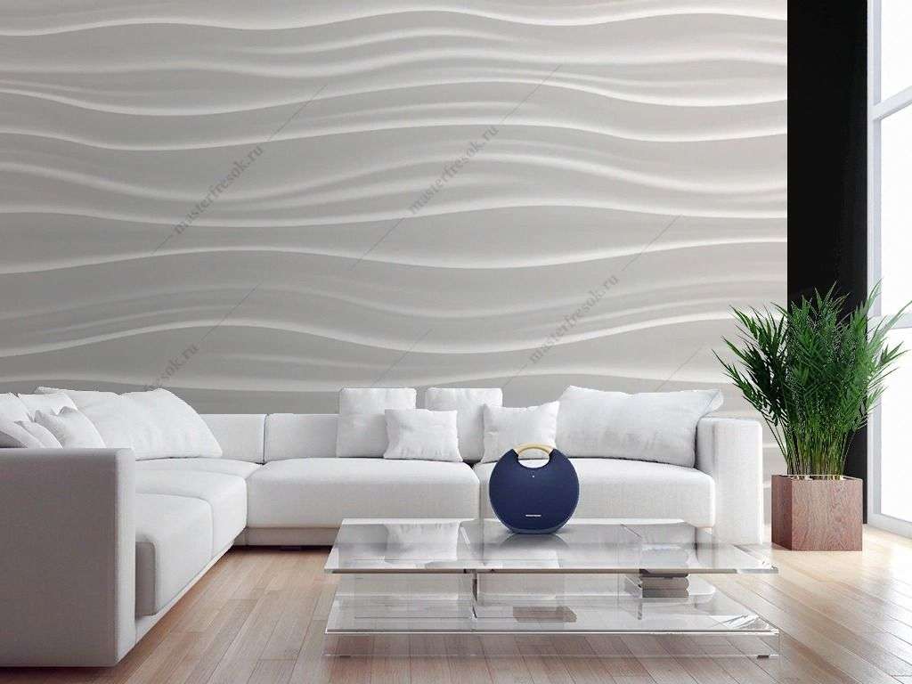 Фотообои в интерьере 3d волны  10-977 фото