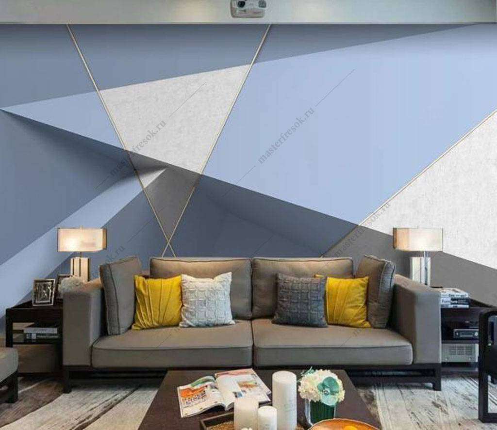 Фотообои в интерьере геометрические узоры  16-083 фото