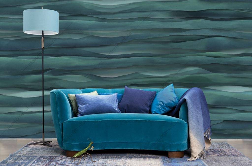 Фотообои Рельефные зеленые волны  9-1255