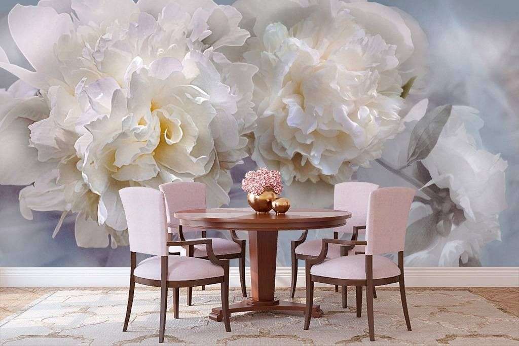 Фотообои в интерьере пион 3д  13-239 фото