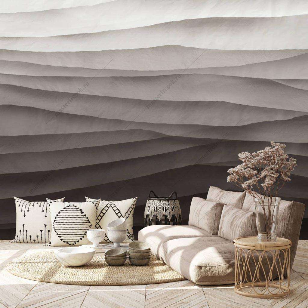 Фотообои в интерьере геометрические волны  9-1249 фото