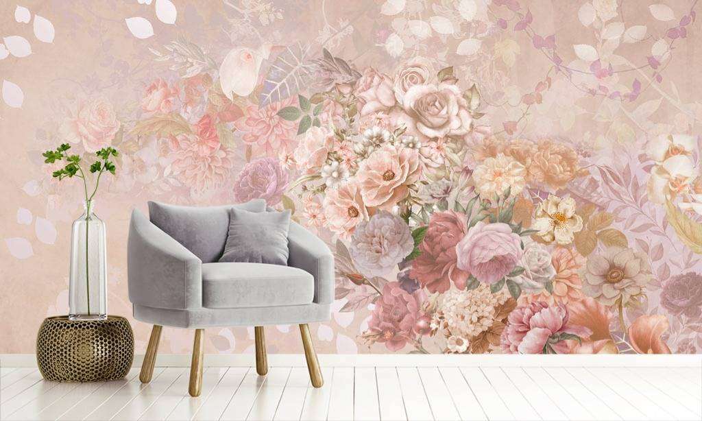 Фотообои в интерьере красивый букет  13-081 фото