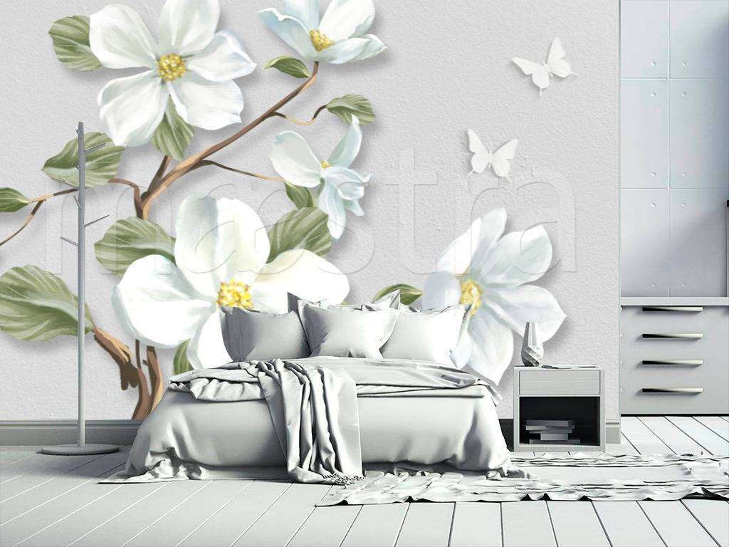 Фотообои Бесшовные обои на стену:  3д цветы яблони. Артикул: 10-584  